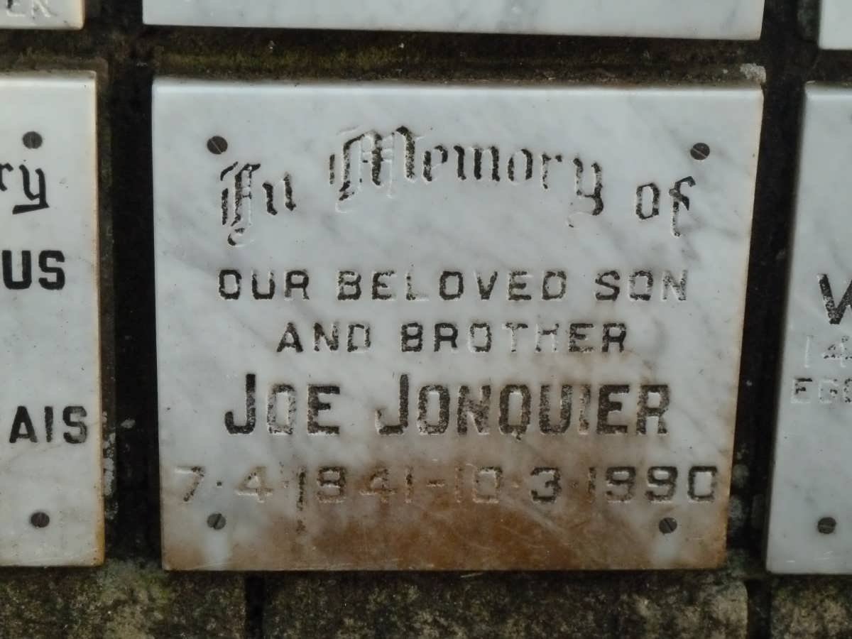 JONQUIER Joe 1941-1990