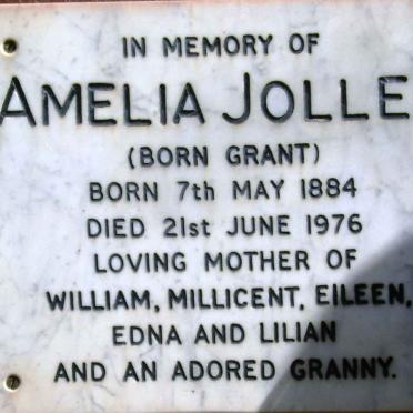 JOLLEY Amelia nee GRANT 1884-1976