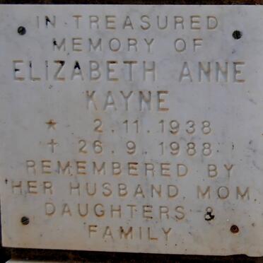 KAYNE Elizabeth Anne 1938-1988