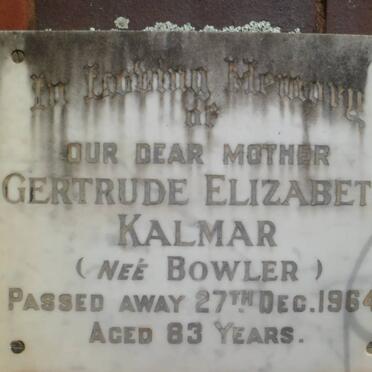 KALMAR Gertrude Elizabeth nee BOWLER -1964