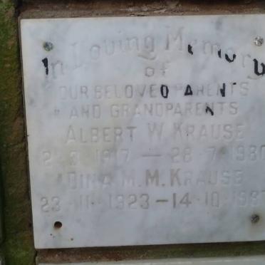 KRAUSE Albert W. 1917-1980 &amp; Dina M.M. 1923-1987