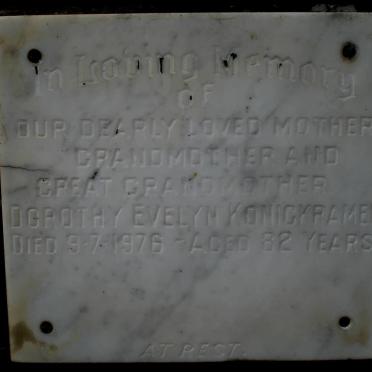 KONIGKRAMER Dorothy Evelyn -1976