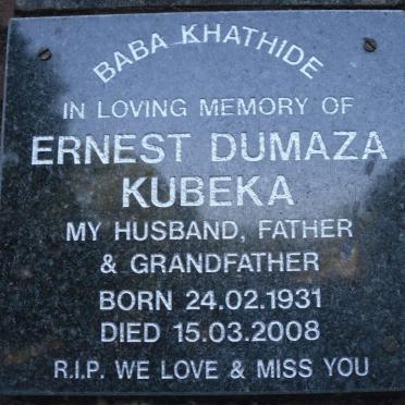 KUBEKA Ernest Dumaza 1931-2008