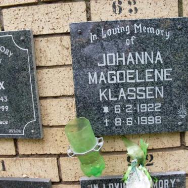 KLASSEN Johanna Magdelene 1922-1998
