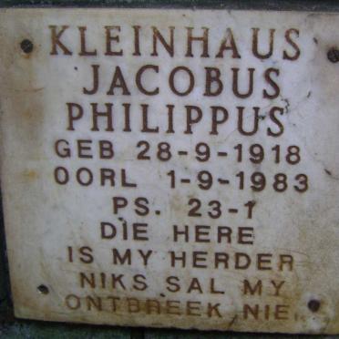KLEINHAUS Jacobus Philippus 1918-1983