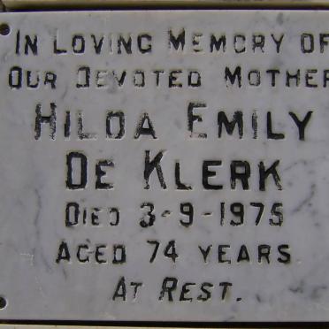 KLERK Hilda Emily, de -1975