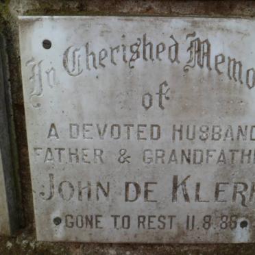 KLERK John, de -1986