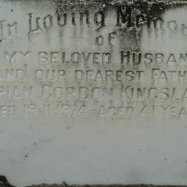 KINGSLAND Brian Gordon -1974