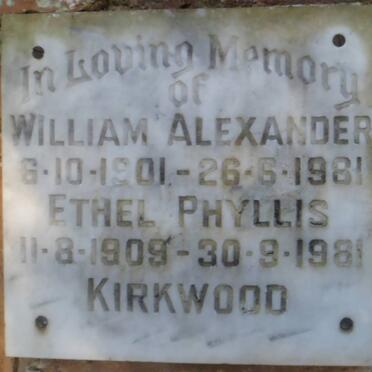 KIRKWOOD William Alexander 1901-1981 &amp; Ethyl Phyllis 1909-1981