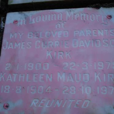 KIRK James Currie Davidson 1900-1978 &amp; Kathleen Maud 1904-1978