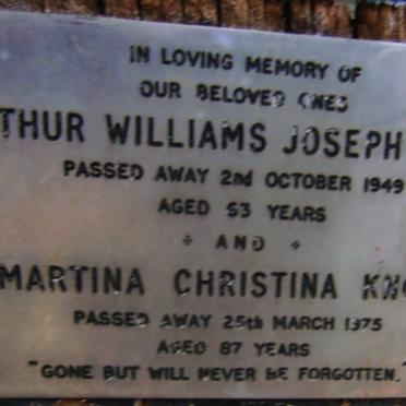 KNOTT Arthur Williams Joseph -1949 &amp; Martina Christina -1975