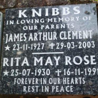KNIBBS James Arthur Clement 1927-2003 &amp; Rita May Rose 1930-1991