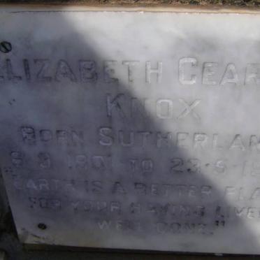 KNOX Elizabeth Gearing nee SUTHERLAND 1901-1976