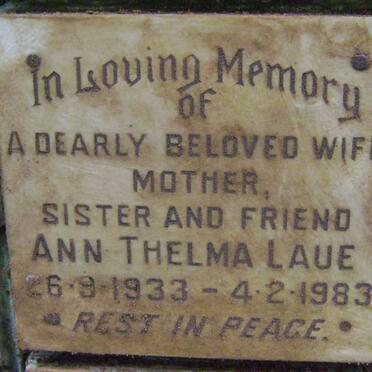 LAUE Ann Thelma 1933-1983