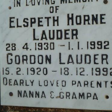 LAUDER Gordon 1920-1992 &amp; Elspeth Horne 1930-1992