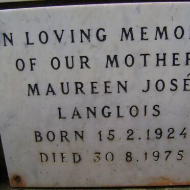 LANGLOIS Maureen Jose 1924-1975