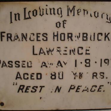 LAWRENCE Frances Hornbuckle -1973