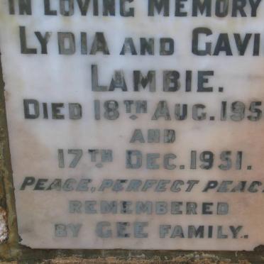 LAMBIE Gavin -1951 &amp; Lydia -1950