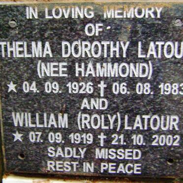 LATOUR William 1919-2002 &amp; Thelma Dorothy HAMMOND 1926-1983