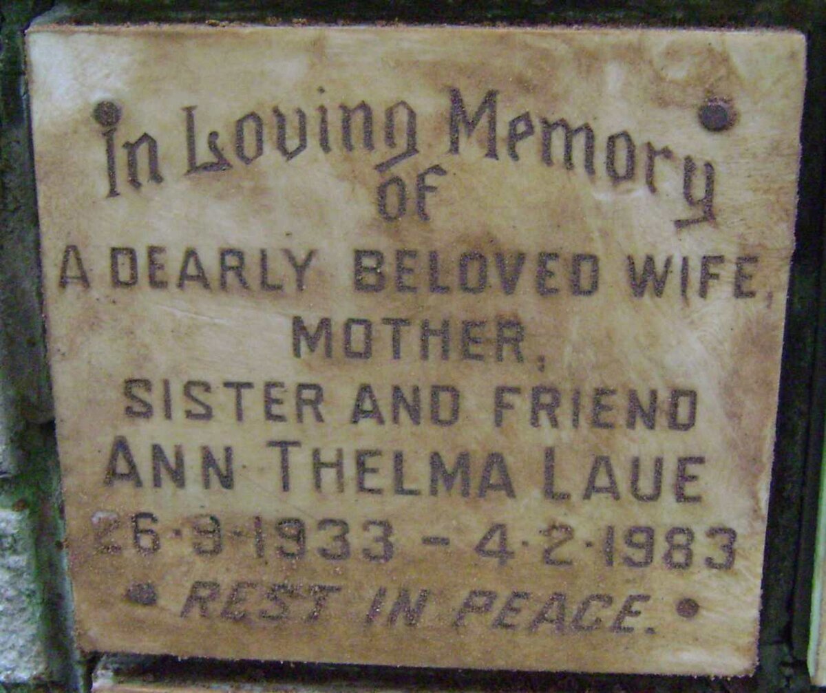 LAUE Ann Thelma 1933-1983