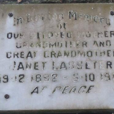 LASSETER Janet 1892-1982