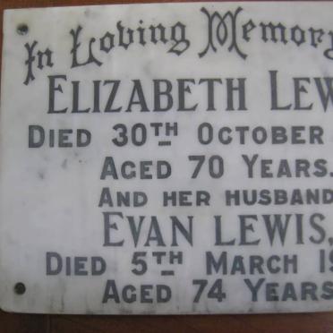 LEWIS Evan -1953 &amp; Elizabeth -1949