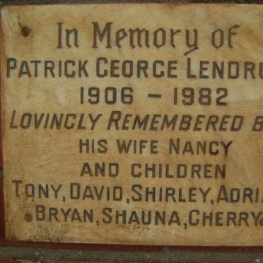 LENDRUM  Patrick George 1906-1982