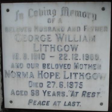 LITHGOW George William 1910-1969 &amp; Norma Hope -1975