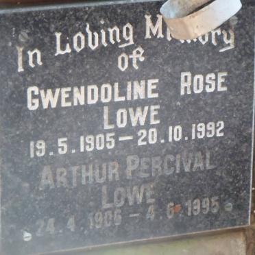 LOWE Arthur Percival 1906-1995 &amp; Gwendoline Rose 1905-1992