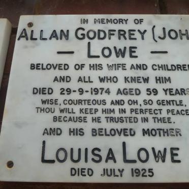 LOWE Louisa -1925 :: LOWE Allan Godfrey -1974
