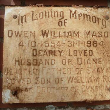 MASON Owen William 1954-1984