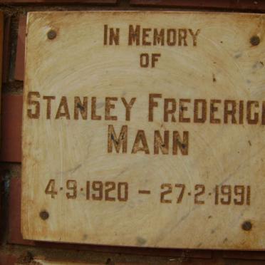 MANN Stanley Frederick 1920-1991