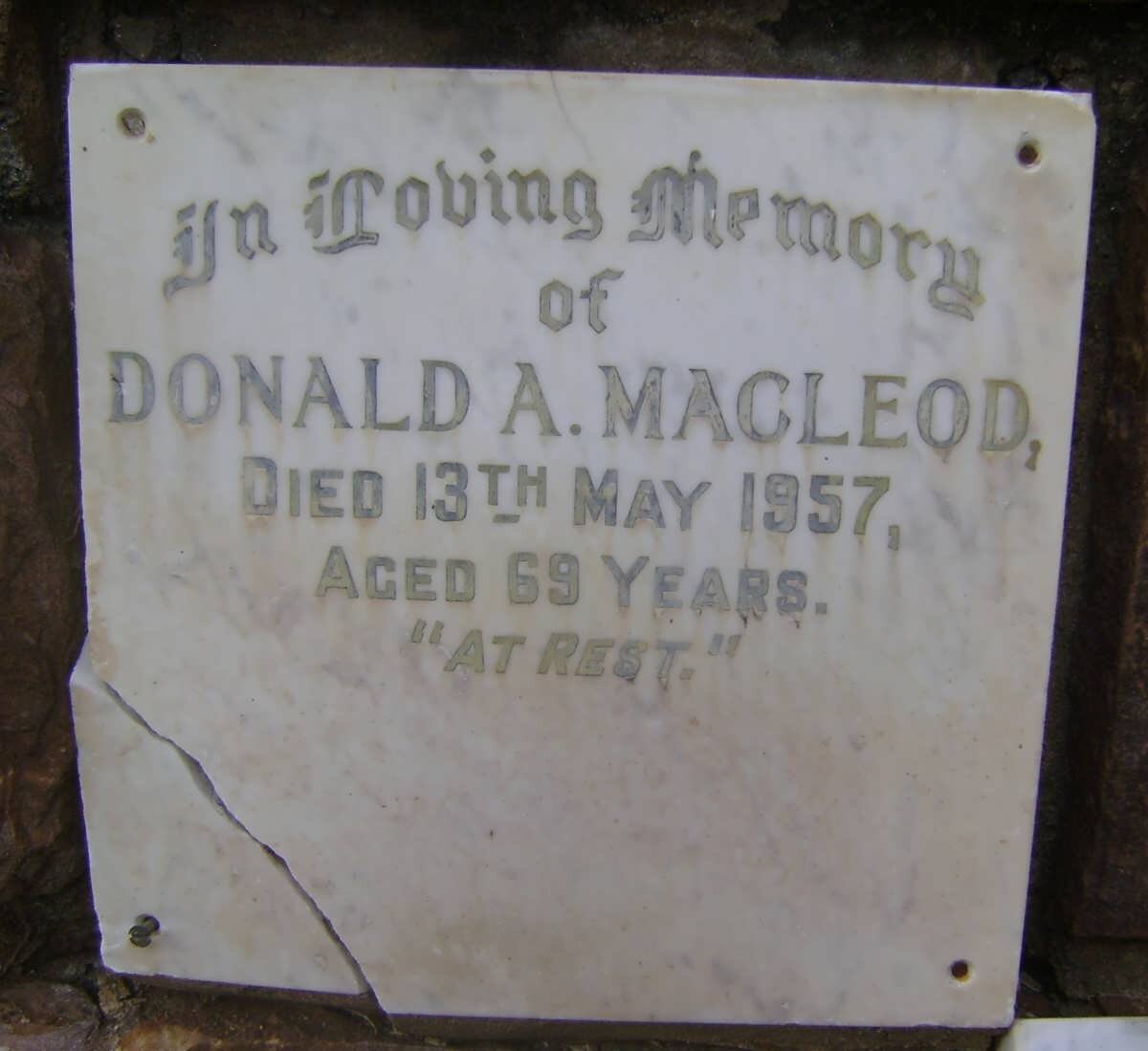MACLEOD Donald A. -1957