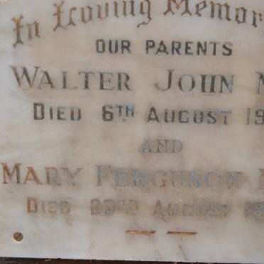 MAY Walter John -1942 &amp; Mary FERGUSON -1959