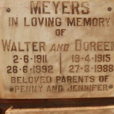 MEYERS Walter 1911-1992 &amp; Doreen 1915-1988