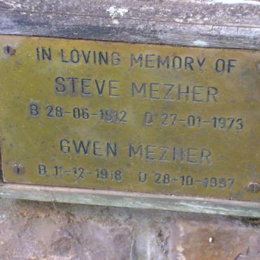 MEZHER Steve 1912-1973 &amp; Gwen 1918-1997