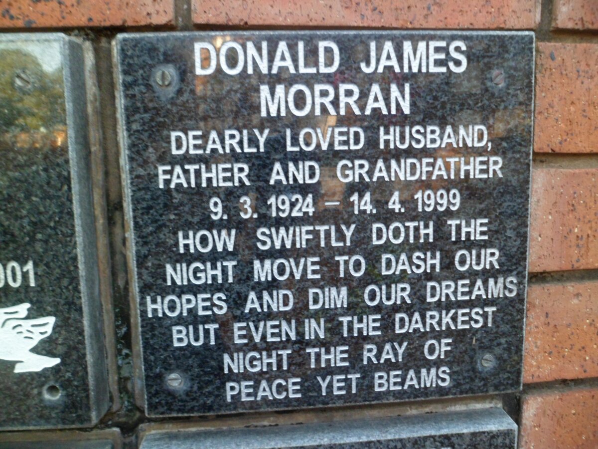 MORRAN Donald James 1924-1999