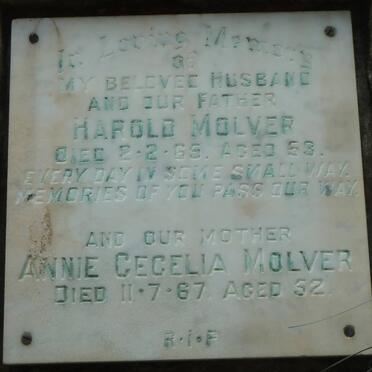 MOLVER Harold -1965 &amp; Annie Cecelia -1967