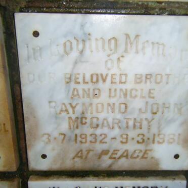 McCARTHY Raymond John 1932-1981