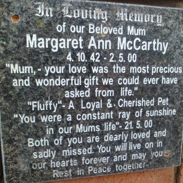 McCARTHY Margaret Ann 1942-2000