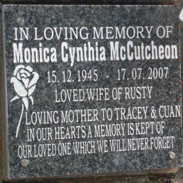 McCUTCHEON Monica Cynthia 1945-2007