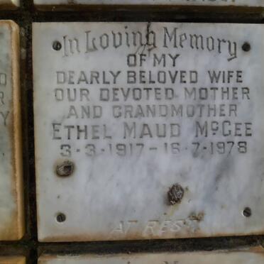 McGEE Ethel Maud 1917-1978