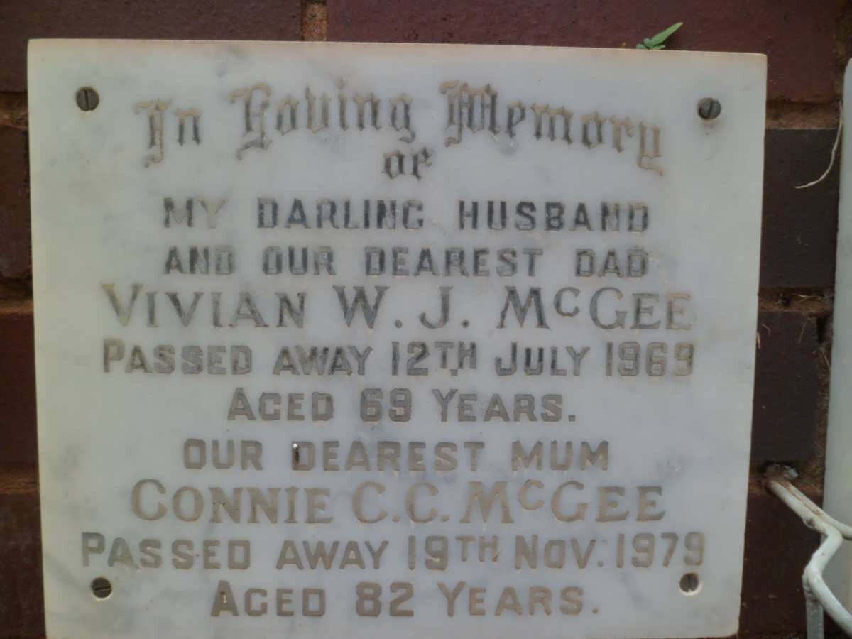 McGEE Vivian W.J. -1969 &amp; Connie C.C. -1979
