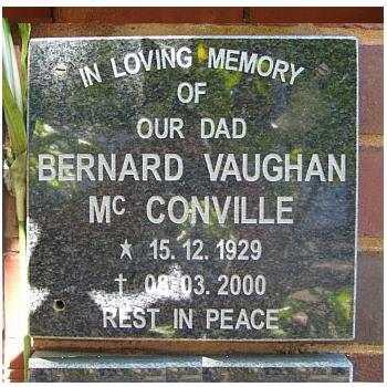 Mc CONVILLE Bernard Vaughan 1929-2000
