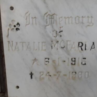 McFARLAND Natalie 1916-1980