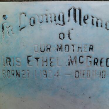 McGREGOR Iris Ethel 1934-1986