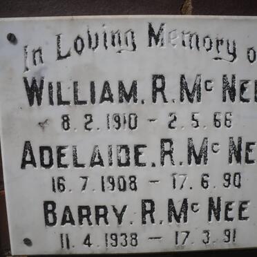 Mc NEE William R. 1910-1966 &amp; Adelaide R. 1908-1990 :: Mc NEE Barry R. 1938-1991