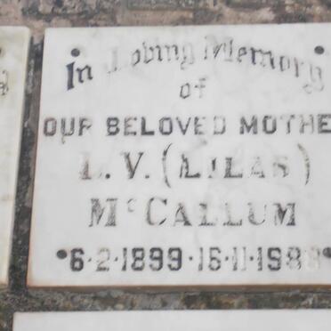 McCALLUM L.V. 1899-1988