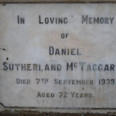 McTAGGART Daniel Sutherland -1939 