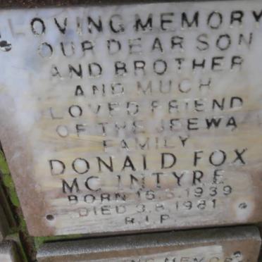 McINTYRE Donald Fox 1939-1981